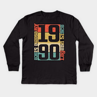 Awesome Since 1990. 30th Birthday Gift Idea Kids Long Sleeve T-Shirt